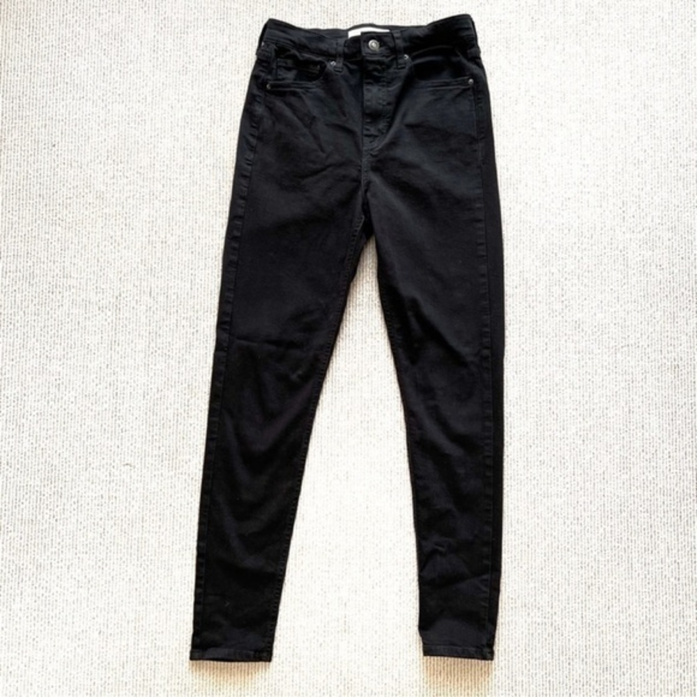 TOPSHOP Jamie dark black High rise jeans Sz 28 EUC